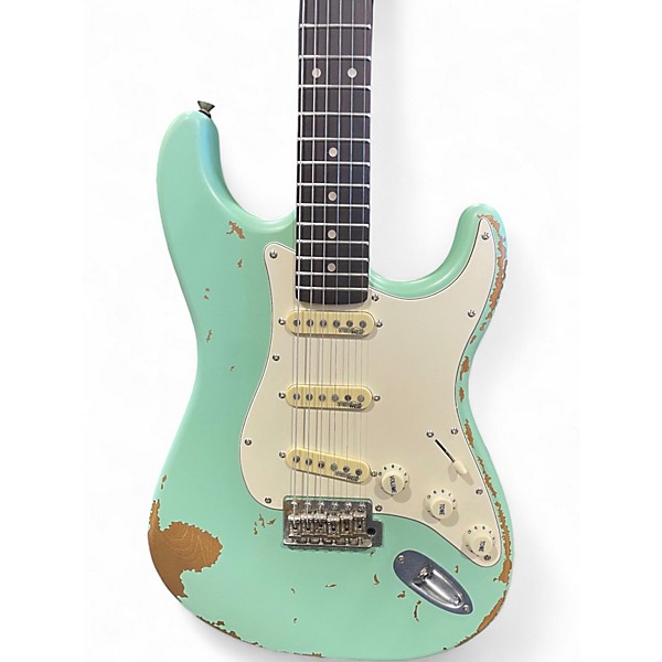 Used Vintage ICON V6 Seafoam Green Solid Body Electric Guitar