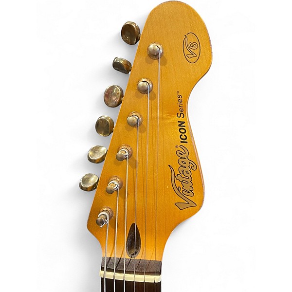 Used Vintage ICON V6 Seafoam Green Solid Body Electric Guitar