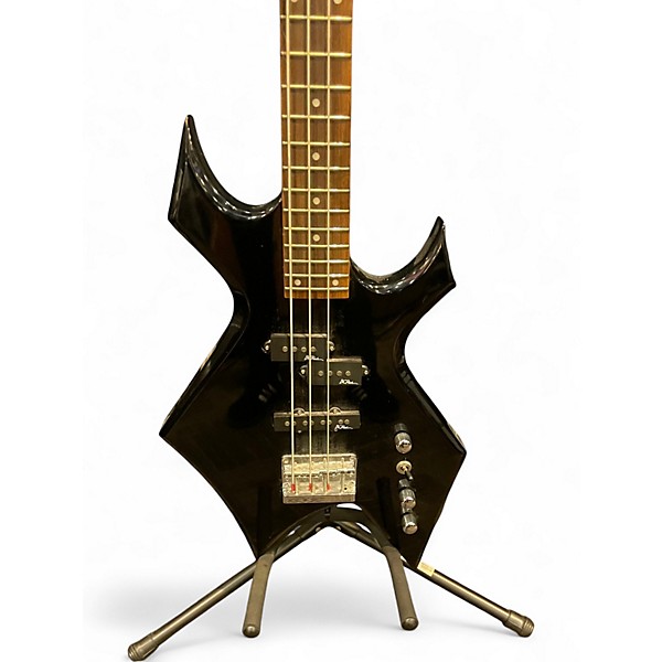 Used B.C. Rich PLATINUM SERIES WARLOCK  Black Electric Bass Guitar