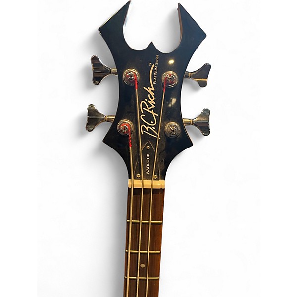 Used B.C. Rich PLATINUM SERIES WARLOCK  Black Electric Bass Guitar