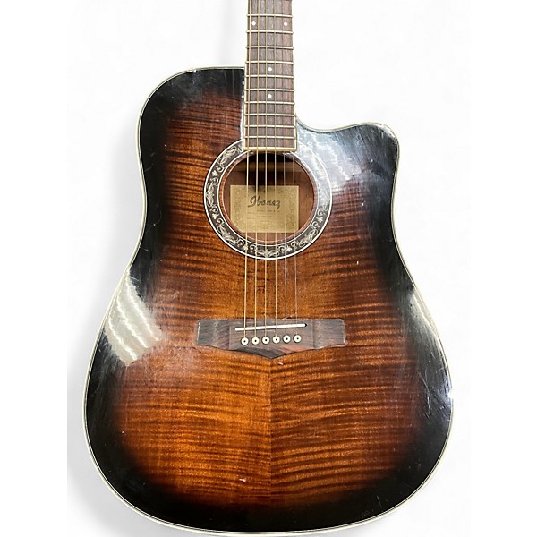 Used Ibanez PF28ECE Dark Violin Sunburst Acoustic Electric Guitar