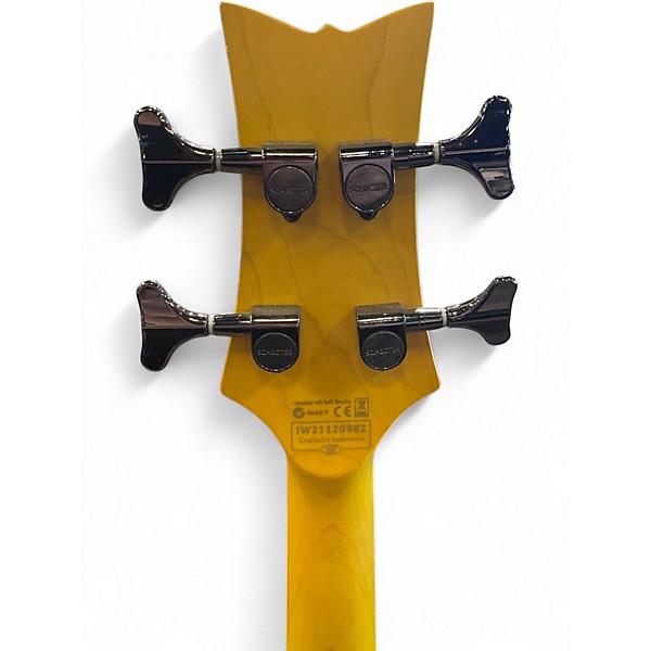 Used Schecter Guitar Research Stiletto Extreme 4 String RED Electric Bass Guitar