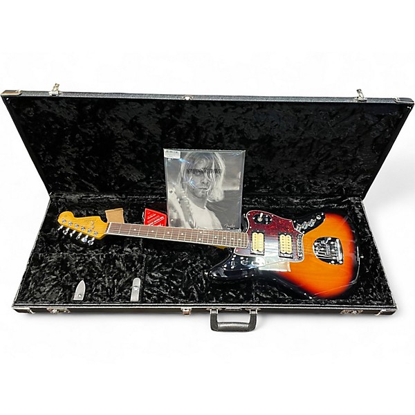 Used Fender Kurt Cobain Signature Jaguar NOS 3 Color Sunburst Solid Body Electric Guitar