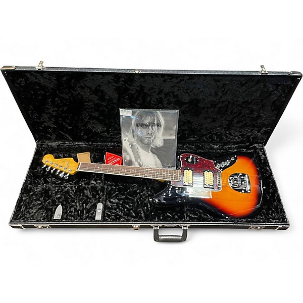 Used Fender Kurt Cobain Signature Jaguar NOS 3 Color Sunburst Solid Body Electric Guitar