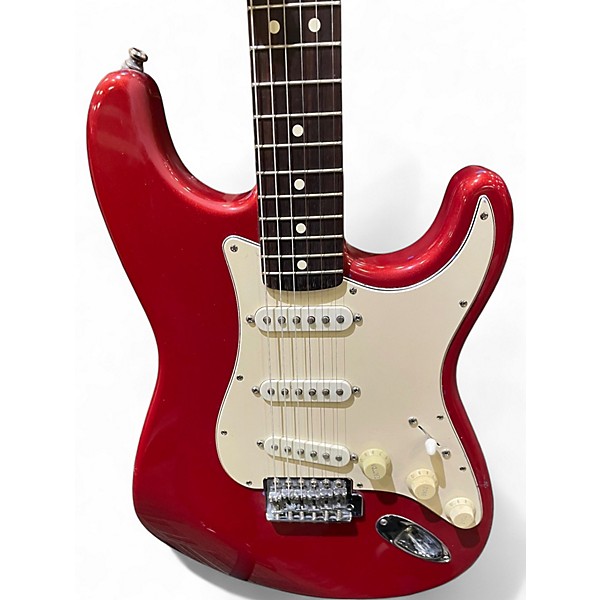 Used 1996 Fender Standard Stratocaster Candy Apple Red Solid Body Electric Guitar