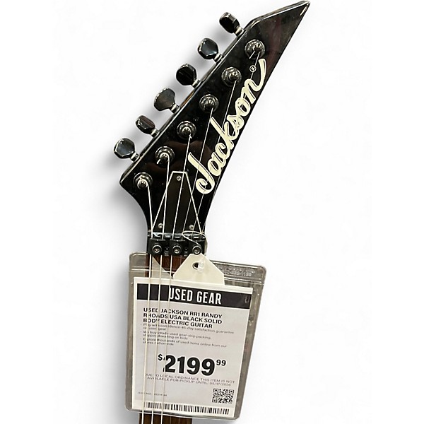 Used Jackson RR1 Randy Rhoads USA Black Solid Body Electric Guitar