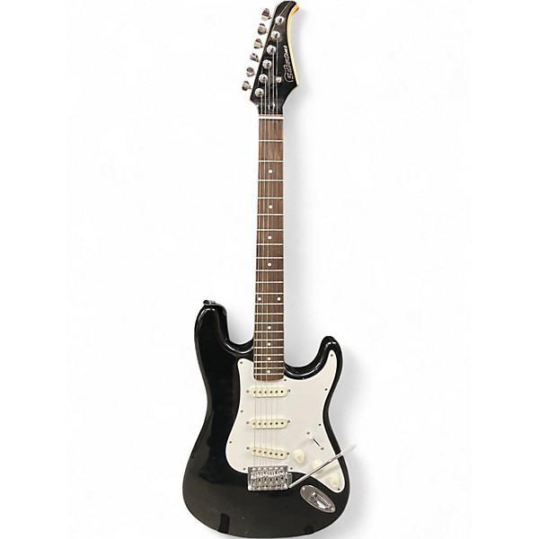 Used Silvertone St Style Black Solid Body Electric Guitar