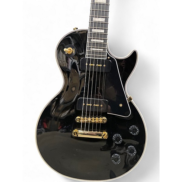 Used Epiphone Les Paul Custom Black and Gold Solid Body Electric Guitar