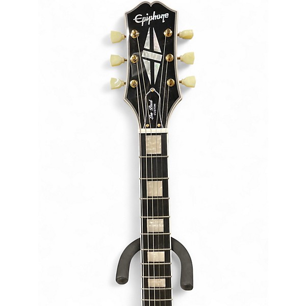 Used Epiphone Les Paul Custom Black and Gold Solid Body Electric Guitar