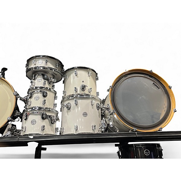 Used PDP by DW 7 Piece Concept Series WHTE SPARKLE Drum Kit