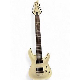 Used Schecter Guitar Research Demon 7 String White Solid Body Electric Guitar