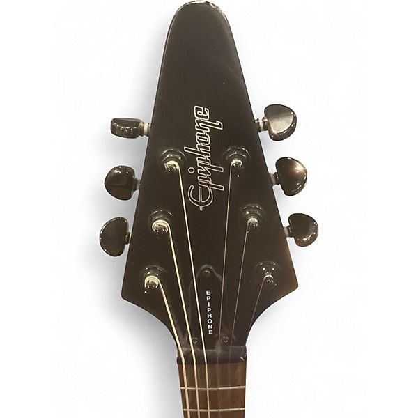 Used 2002 Epiphone MIK Flying V Black Solid Body Electric Guitar