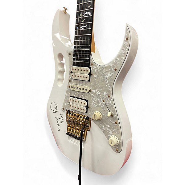 Used 1999 Ibanez JEM7V Steve Vai Signature Olympic White Solid Body Electric Guitar