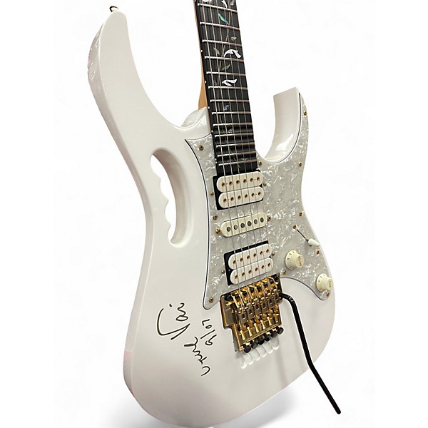 Used 1999 Ibanez JEM7V Steve Vai Signature Olympic White Solid Body Electric Guitar
