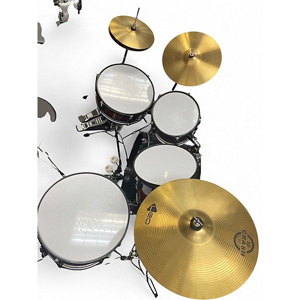 Used Bcp 5 Piece Drum Set Red to Black Fade Drum Kit