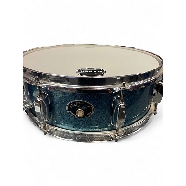 Used TAMA 14X5.5 Silverstar Snare blue sparkle Drum