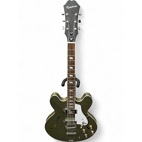 Used Epiphone Casino Worn Olive Drab Hollow Body Electric Guitar
