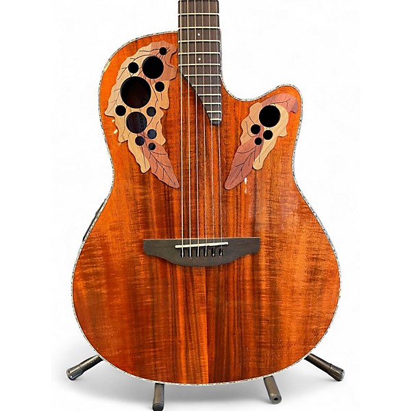 Used Ovation CE44P Celebrity Series Elite Plus Mid-Depth Figured Koa Acoustic Electric Guitar