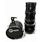 Used Gammon Percussion 5 Piece STANDARD DRUM SET BLACK Drum Kit thumbnail