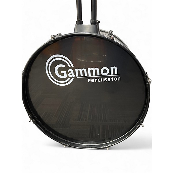 Used Gammon Percussion 5 Piece STANDARD DRUM SET BLACK Drum Kit