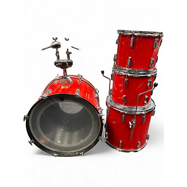 Used Yamaha 4 Piece Power V Red Drum Kit