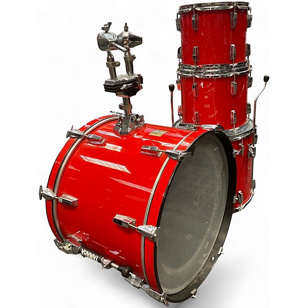 Used Yamaha 4 Piece Power V Red Drum Kit