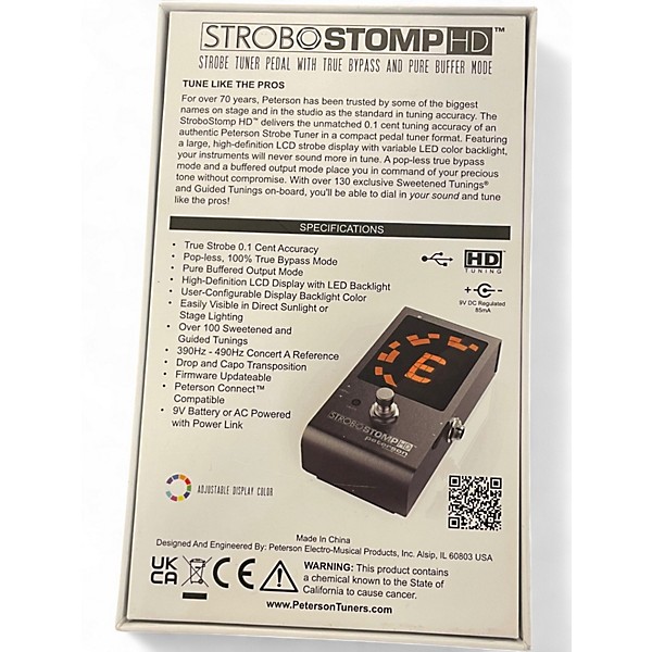 Used Peterson StroboStompHD Tuner Pedal
