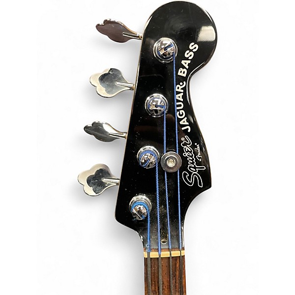 Used Squier Vintage Modified Jaguar Bass Black Electric Bass Guitar
