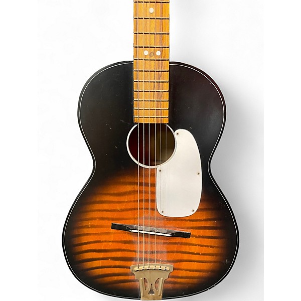 Vintage 1960s Lindell Parlor Tobacco Sunburst Acoustic Guitar