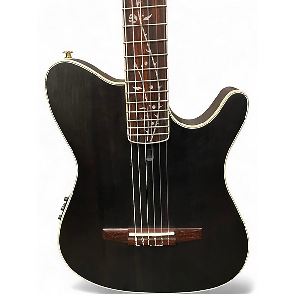 Used Ibanez TOD10N Black Classical Acoustic Electric Guitar