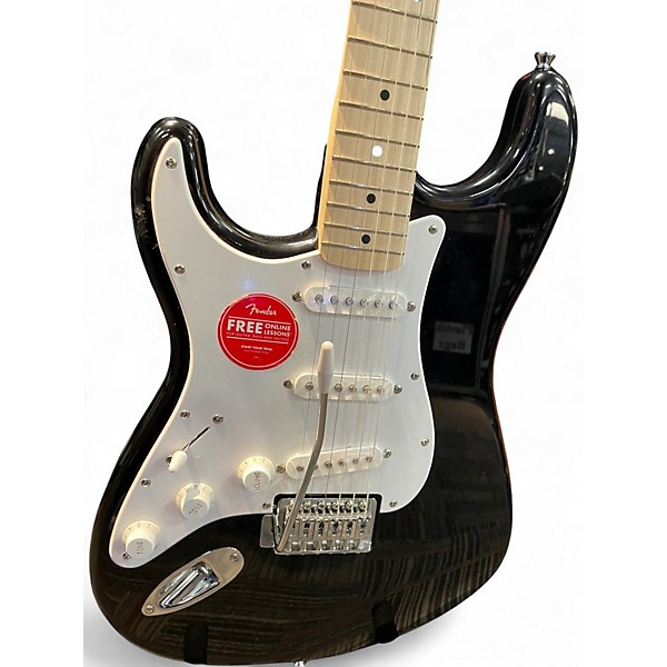 Used Squier Bullet Stratocaster Left Handed Black Electric Guitar