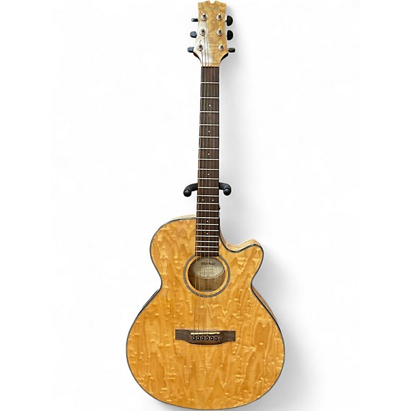 Used Mitchell MX400 quilted ash burl natural Acoustic Electric Guitar