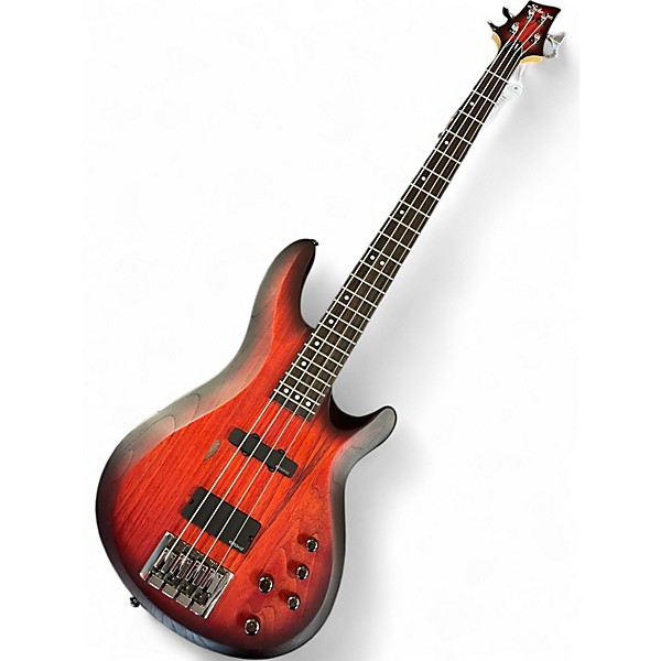 Used Schecter Guitar Research C4 Custom Trans Crimson Red Electric Bass Guitar