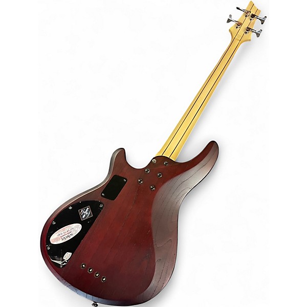 Used Schecter Guitar Research C4 Custom Trans Crimson Red Electric Bass Guitar