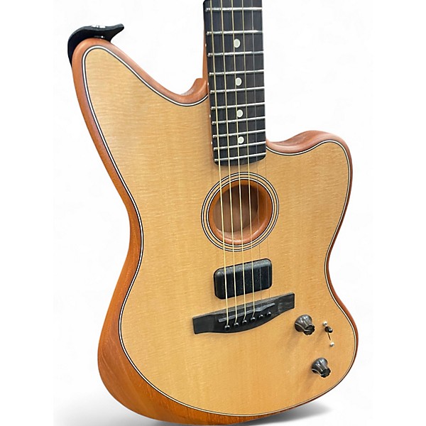 Used Fender American Acoustasonic Jazzmaster Natural Acoustic Electric Guitar