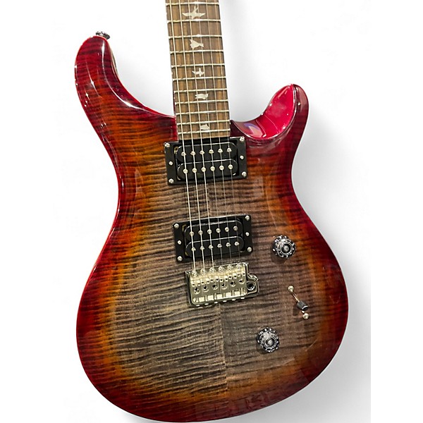 Used 2024 PRS SE Custom 24 Electric Guitar Charcoal Cherry Burst Solid Body Electric Guitar