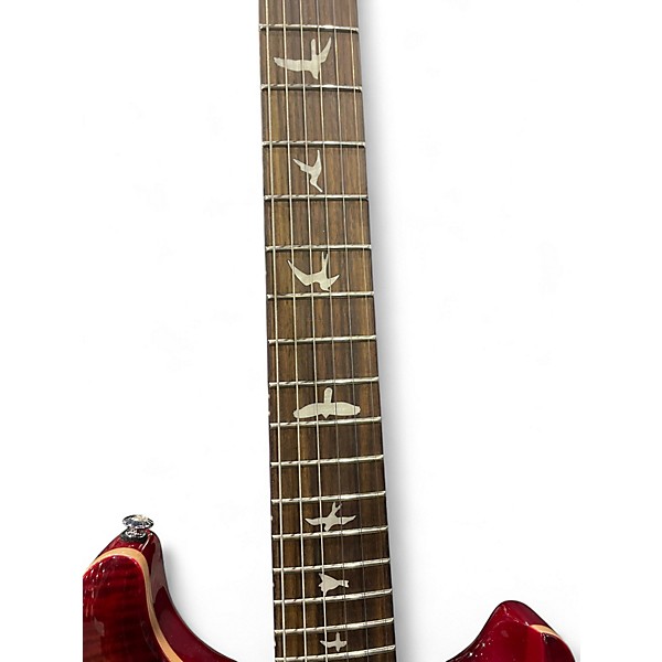 Used 2024 PRS SE Custom 24 Electric Guitar Charcoal Cherry Burst Solid Body Electric Guitar