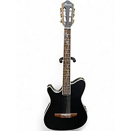 Used Ibanez TOD10NL Trans Black Classical Acoustic Electric Guitar