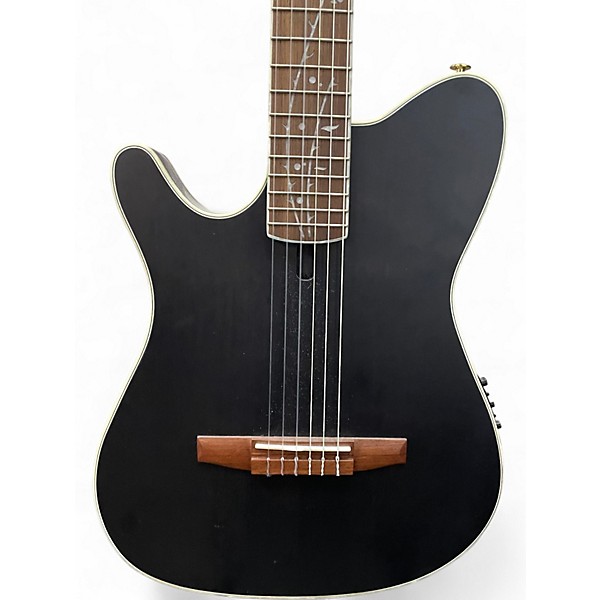 Used Ibanez TOD10NL Trans Black Classical Acoustic Electric Guitar