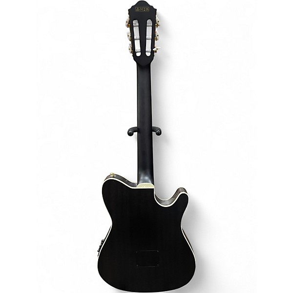 Used Ibanez TOD10NL Trans Black Classical Acoustic Electric Guitar