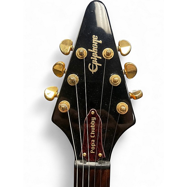 Used Epiphone Popa Chubby Signature Flying V Natural Solid Body Electric Guitar