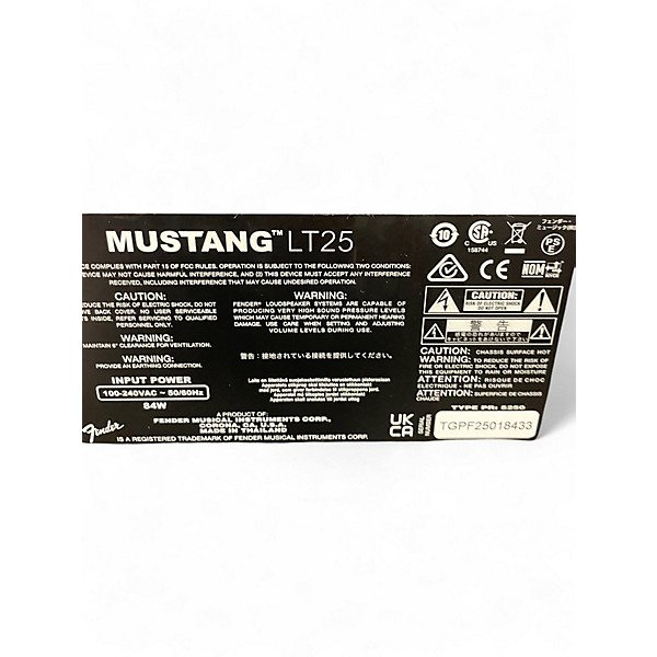 Used Fender Mustang LT25 25W 1x8 Guitar Combo Amp