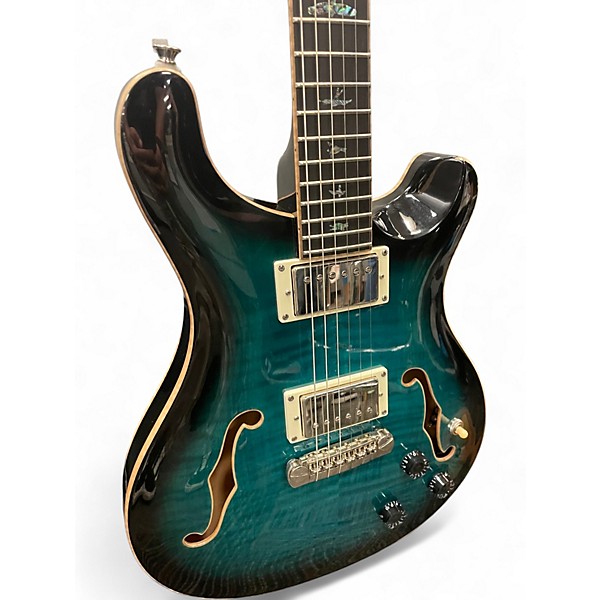 Used PRS SE Hollowbody II Piezo Peacock Blue Hollow Body Electric Guitar