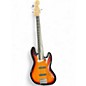 Used Squier Deluxe Jazz Bass Active V 5 String 3 Tone Sunburst Electric Bass Guitar thumbnail