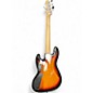 Used Squier Deluxe Jazz Bass Active V 5 String 3 Tone Sunburst Electric Bass Guitar