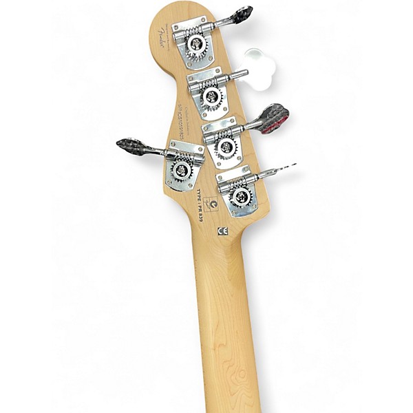 Used Squier Deluxe Jazz Bass Active V 5 String 3 Tone Sunburst Electric Bass Guitar