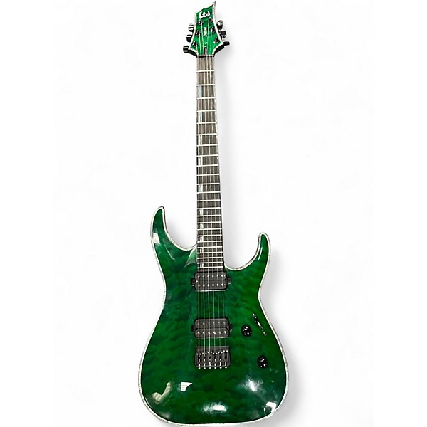 Used ESP ltd deluxe Green Solid Body Electric Guitar