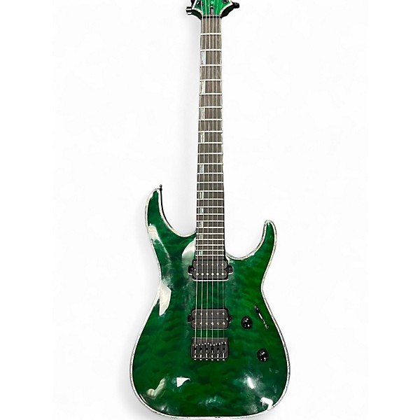 Used ESP ltd deluxe Green Solid Body Electric Guitar