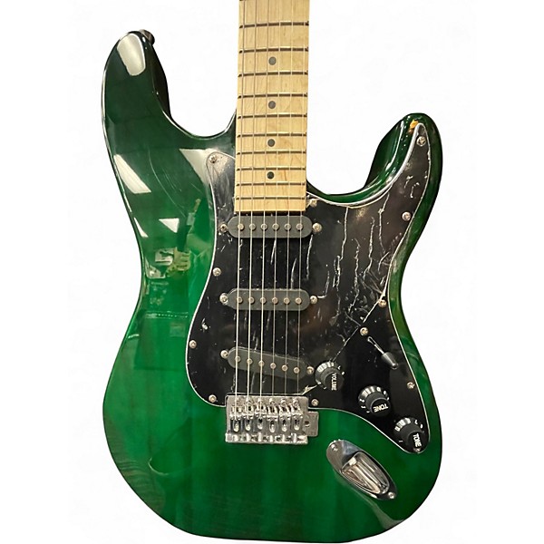 Used Glarry Stratocaster Green Solid Body Electric Guitar