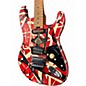 Used EVH Striped Series Frankie Red with Black and White Stripes Solid Body Electric Guitar